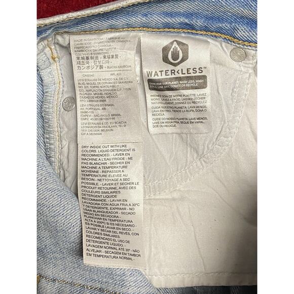 LEVI’S Premium Wedgie Straight Womens Size 25 Distressed Cut Off Ankle Y2K Drift - Picture 10 of 14